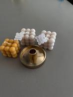 Bubble Kaarsen Set + Kandelaar, Huis en Inrichting, Woonaccessoires | Kandelaars en Kaarsen, Overige materialen, Wit, Ophalen of Verzenden