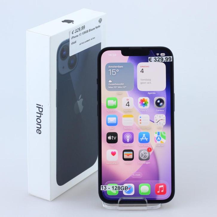 iPhone 13 128GB Blauw Nette staat, Telecommunicatie, Mobiele telefoons | Apple iPhone, Zo goed als nieuw