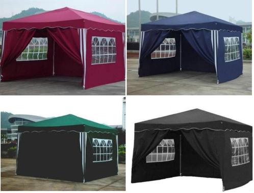 Easy-Up-Vouw-Partytent 3x3m. Zwart of Rood, Blauw of Groen, Tuin en Terras, Partytenten, Nieuw, Partytent, Opvouwbaar, Ophalen of Verzenden