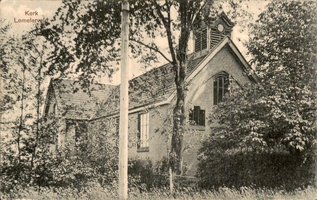 Lemelerveld - Kerk, Verzamelen, Ansichtkaarten | Nederland, Gelopen, Overijssel, Voor 1920, Ophalen of Verzenden