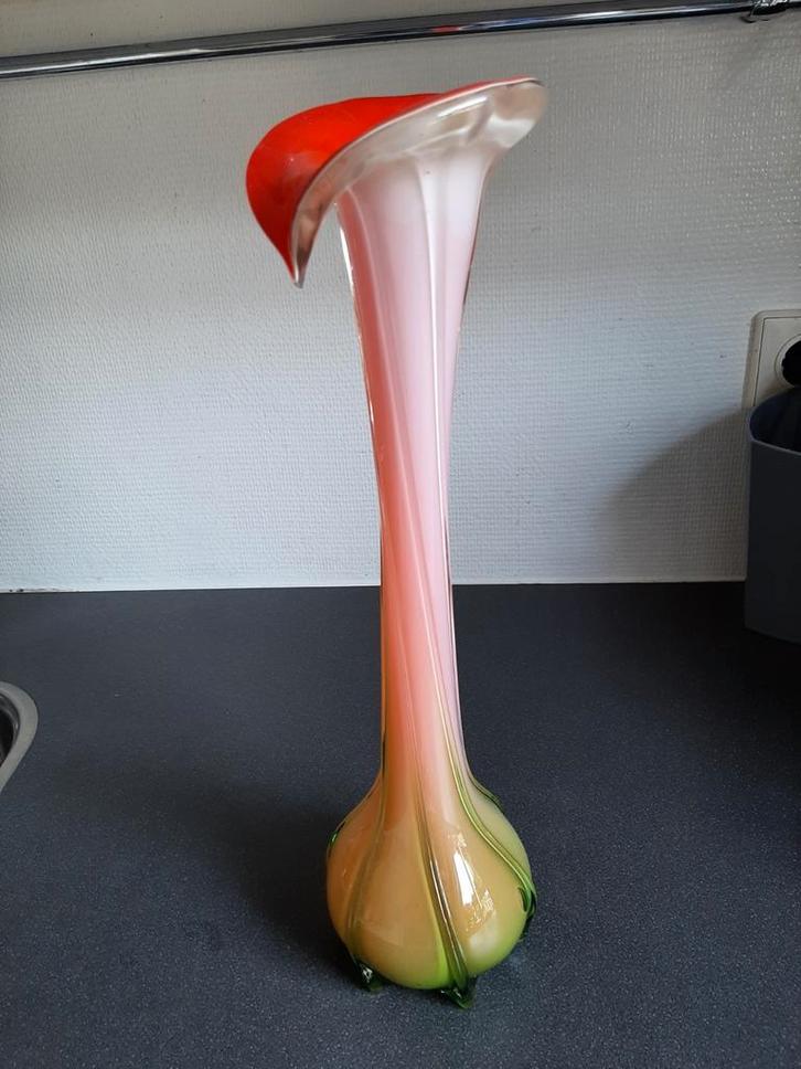 Gekleurde Glazen Vaas - Decoratief Object, Huis en Inrichting, Woonaccessoires | Vazen, Zo goed als nieuw, Overige kleuren, Minder dan 50 cm