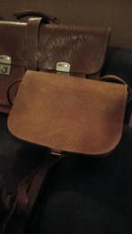 4 Stevige Leren ( school ) Tassen, Ophalen of Verzenden, Gebruikt, Bruin