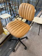 Bureaustoel - leer, Huis en Inrichting, Stoelen, Ophalen, Gebruikt, Zwart, Metaal
