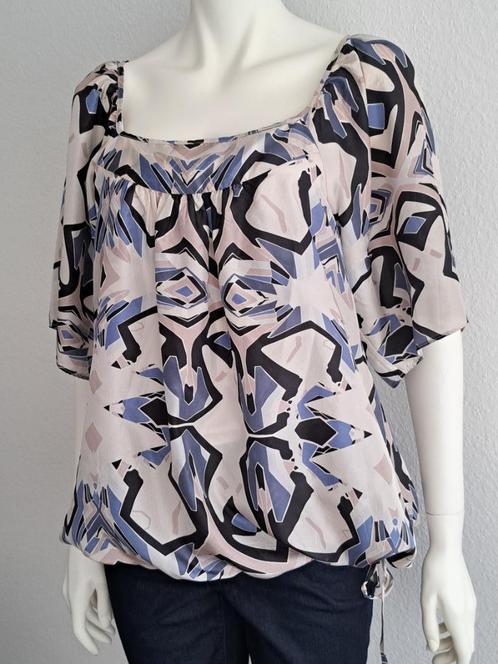 Zomerlook - blouse van Just B (100% zijde) maat 42, Kleding | Dames, Blouses en Tunieken, Zo goed als nieuw, Maat 42/44 (L), Blauw