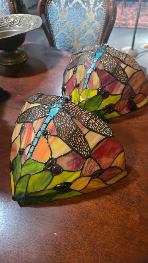 Tiffany Libelle wandlampen set van 2, Huis en Inrichting, Lampen | Wandlampen, Zo goed als nieuw, Ophalen