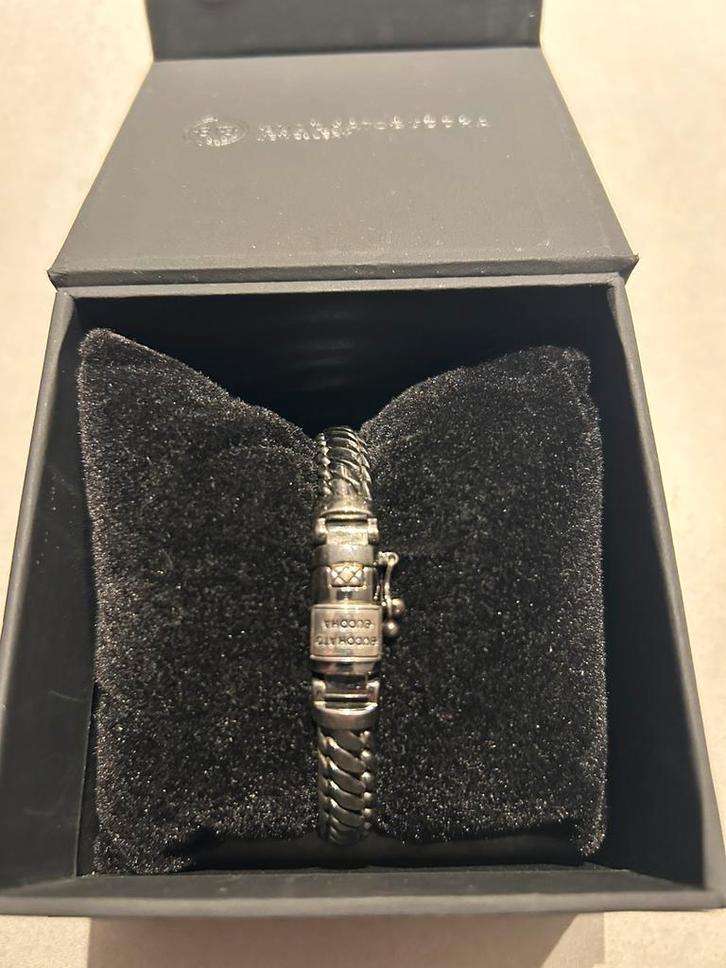 Buddha to Buddha Ben XS Zwarte Rhodium Armband maat D 18 cm, Sieraden, Tassen en Uiterlijk, Armbanden, Zo goed als nieuw, Zilver