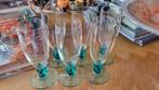 Art Deco Champagneglazen 6 stuks Luminarc groene voet, Antiek en Kunst, Antiek | Glas en Kristal, Ophalen of Verzenden
