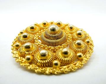 Gouden Zeeuwse knop broche, Goese knoop, 14 karaats beschikbaar voor biedingen