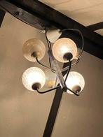 Retro bollamp met 5 bollen (1 ontbreekt), Ophalen of Verzenden, Gebruikt, Glas, Minder dan 50 cm