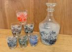 carafe glas met shotglaasjes, Antiek en Kunst, Antiek | Glas en Kristal, Ophalen of Verzenden