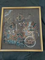 Ingelijste Thaise Zijde Schilderij, Ophalen of Verzenden