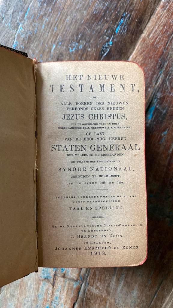 bijbel 1918, Antiek en Kunst, Antiek | Boeken en Bijbels, Ophalen of Verzenden