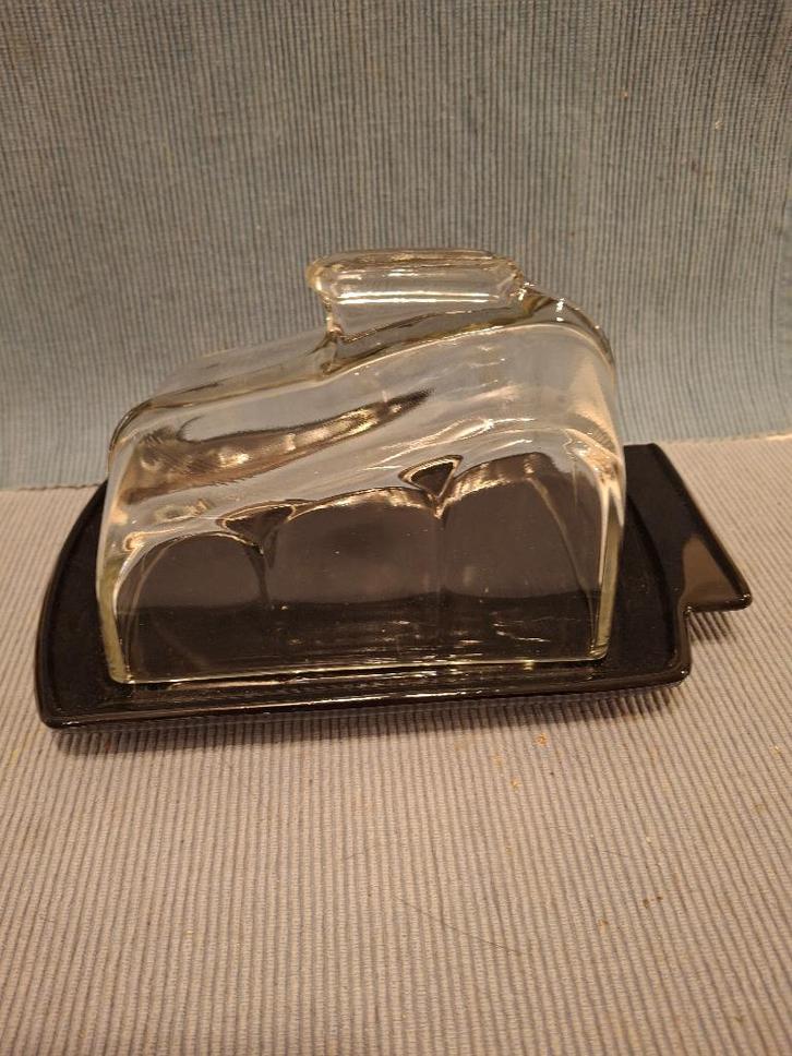 A Copier - Leerdam - mooie Art Deco glazen kaasstolp, Antiek en Kunst, Antiek | Glas en Kristal, Ophalen of Verzenden