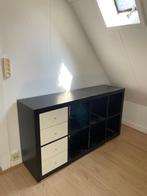 IKEA vakjeskast (zwart) met 2x ladeblok, Huis en Inrichting, Kasten | Boekenkasten, Ophalen, Gebruikt, Eikenhout, 50 tot 100 cm