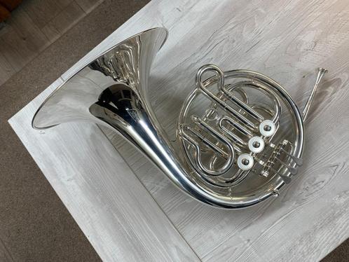 Kinderhoorn van Rich Arts verzilverd in bes stemming, Muziek en Instrumenten, Blaasinstrumenten | Hoorns, Gebruikt, Bes-hoorn