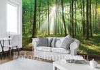 Bos fotobehang zonlicht. Ook op maat leverbaar., Verzenden, Bos behang, zon,