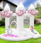 Wit Springkussen met Ballenbak & Glijbaan, Ophalen of Verzenden, Zo goed als nieuw