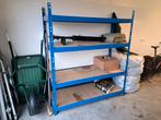 Blauwe metalen stellingkast met 4 planken, Huis en Inrichting, Ophalen, Zo goed als nieuw