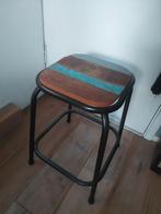 Stoer krukje industrieel India sloophout met metaal, Ophalen of Verzenden, Zo goed als nieuw, Hout