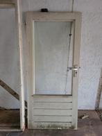 Buitendeur met kozijn en ventilatie rooster, 215 cm of meer, 80 tot 100 cm, Gebruikt, Hout