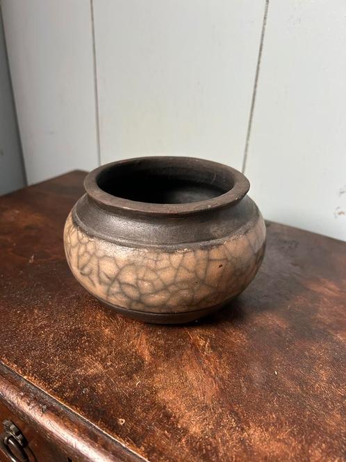 Bieden mag: Pot in Japanse raku stijl, Antiek en Kunst, Antiek | Keramiek en Aardewerk, Verzenden