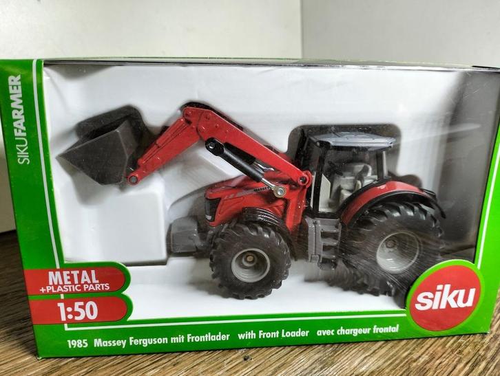 Te koop Siku Massey Ferguson 8680 met voorlader., Hobby en Vrije tijd, Modelauto's | 1:50, Nieuw, Hijskraan, Tractor of Landbouw