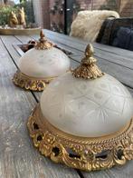 Vintage plafonieres 24 cm, Ophalen, Zo goed als nieuw, Glas