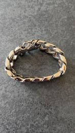 Brede stalen armband - 19 cm bij 1.5 cm, --, Staal, Ophalen of Verzenden, Zo goed als nieuw