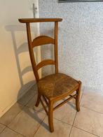 Bidstoeltje met rieten zitting in gave staat, Huis en Inrichting, Stoelen, Ophalen, Bruin, Zo goed als nieuw, Eén
