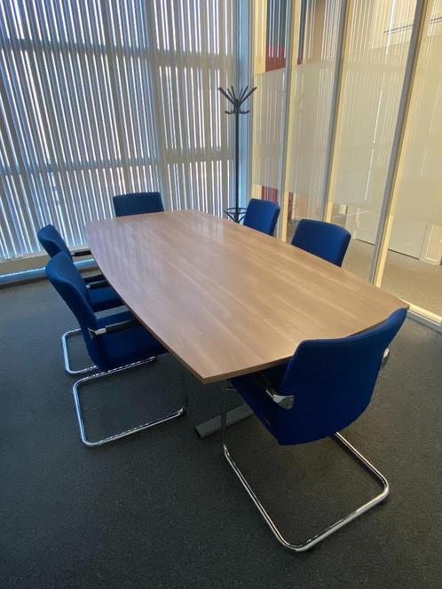 Vergadertafel en 6 Dauphin bezoekersstoelen, Huis en Inrichting, Bureaustoelen, Zo goed als nieuw, Zwart, Ophalen