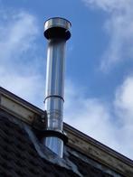 Dubbelwandige kachel dak doorvoerpijp, Doe-het-zelf en Verbouw, Buizen en Afvoer, Ophalen, Gebruikt, Rvs, 80 mm of meer