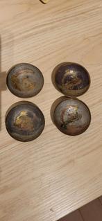 Antieke Koperen Kommetjes met Pauw Gravures, Ophalen