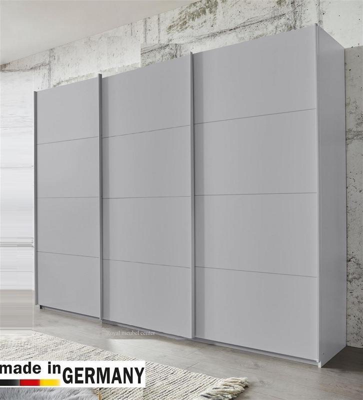 Schuifdeur kledingkast XL 3 deuren Zijdegrijs-wit-antraciet, Huis en Inrichting, Kasten | Kledingkasten, Nieuw, 200 cm of meer