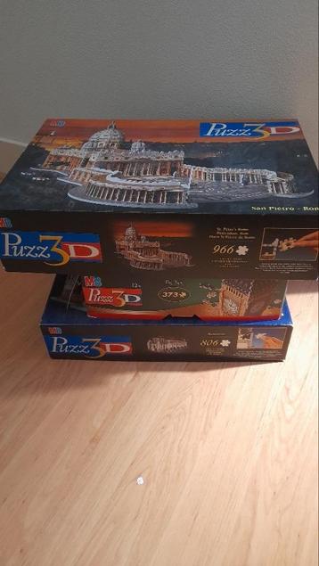 3x MB Puzz3D Big Ben, San Pietro-Roma, Chateau de Chenonceau beschikbaar voor biedingen