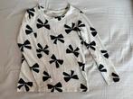 Meisjes shirt wit strikjes 122/128 H&M, Hm, Meisje, Ophalen of Verzenden, Zo goed als nieuw
