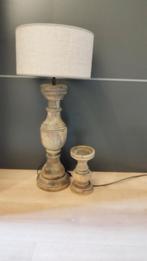 Erg mooie stoer en sobere baluster lamp, met linnen kap!, Huis en Inrichting, Ophalen of Verzenden, Zo goed als nieuw, Minder dan 50 cm
