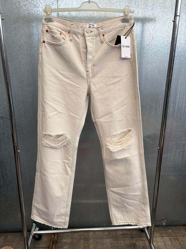 Redone re/done relaxed long 28 spijkerbroek jeans, Beige, Ophalen of Verzenden, Zo goed als nieuw, Maat 36 (S)
