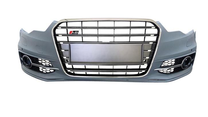 AUDI S6 VOORBUMPER MODEL 4G + S6 GRILLE PLATINUM GREY, Auto diversen, Tuning en Styling, Ophalen of Verzenden