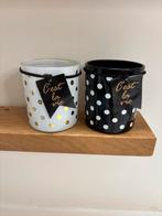 Theelichthouders Polkadot Zwart Wit & Wit Goud, Overige materialen, Zwart, Nieuw, Ophalen of Verzenden