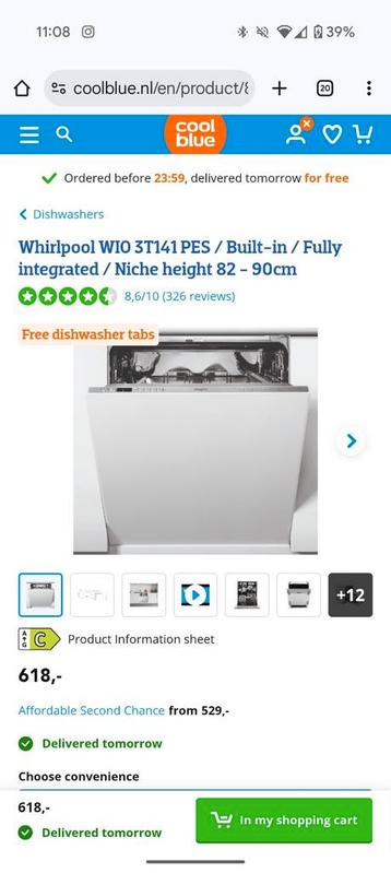 Whirlpool WIO 3T141 PES / Built-in / 82-90cm height beschikbaar voor biedingen
