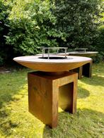 cortenstaal bbq, vuurschaal met bakplaat en grill, Tuin en Terras, Ophalen, Nieuw, Met accessoires