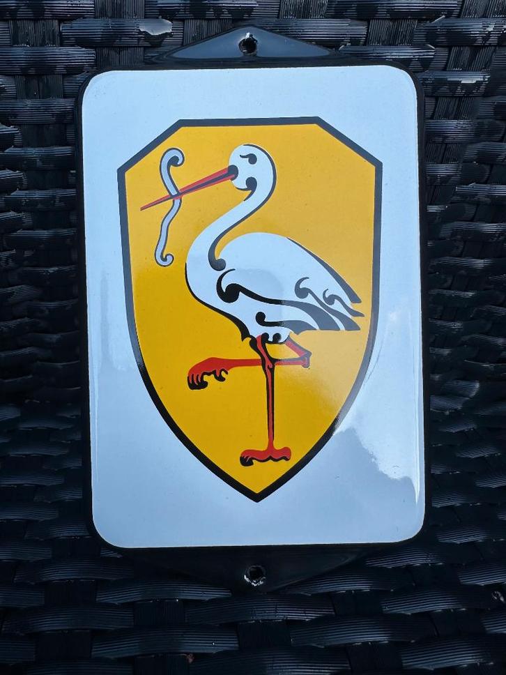 Emaille Taxi Den Haag deurpostje / bordje. NOS, Verzamelen, Merken en Reclamevoorwerpen, Gebruikt, Reclamebord, Ophalen of Verzenden