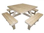vierkante picknicktafel bouwpakket dik hout 4,4cm, Ophalen of Verzenden, Nieuw, Vierkant