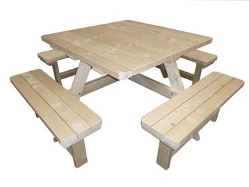 vierkante picknicktafel bouwpakket dik hout 4,4cm beschikbaar voor biedingen