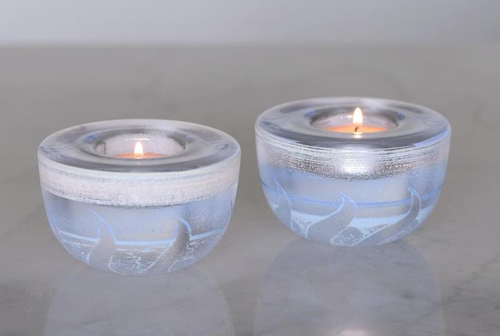 ✅ KOSTA BODA 2 sfeerlichten TONGA M. BACKSTRÖM 1998, Huis en Inrichting, Woonaccessoires | Kandelaars en Kaarsen, Gebruikt, Kandelaar