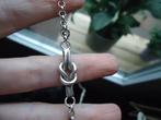 mooie echt zilveren ketting jasseron met platte knoop 80 cm, Sieraden, Tassen en Uiterlijk, Kettingen, Ophalen of Verzenden, Zo goed als nieuw