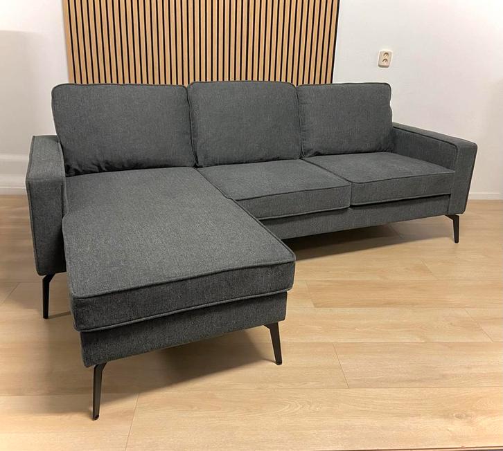 Antraciet Linnen hoekbank Bankstel Eiland Links of Rechts, Huis en Inrichting, Banken | Bankstellen, Nieuw, Hoekbank, Vierpersoons of meer