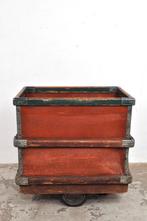 Industriële kar fabriekskar wielen plantenbak haardhout GAAF, Antiek en Kunst, Verzenden