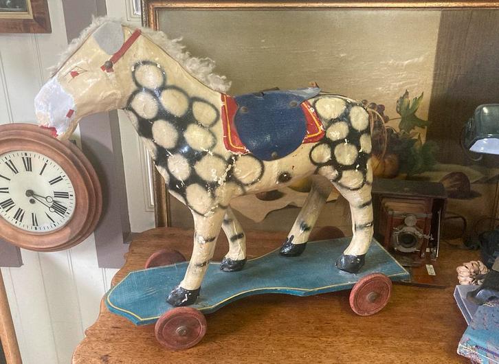 Antiek speelgoed paard, Antiek en Kunst, Curiosa en Brocante, Ophalen of Verzenden