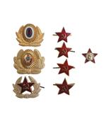 Verzameling Russische pet emblemen en sterren, Verzamelen, Militaria | Tweede Wereldoorlog, Embleem of Badge, Overige gebieden